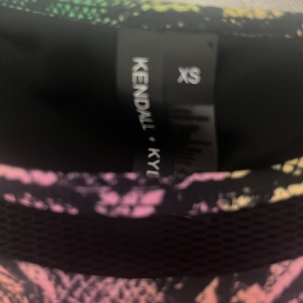 NWOT Kendall + Kylie Tie Dye Snake Mesh Accented String Bikini, Top NWOT Bottom - Picture 4 of 7